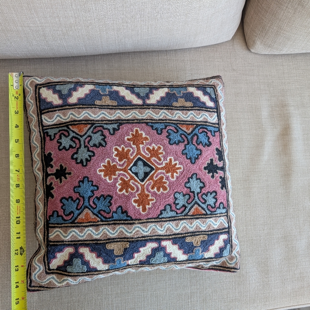 Gorgeous Colorful Handmade Accent Pillow